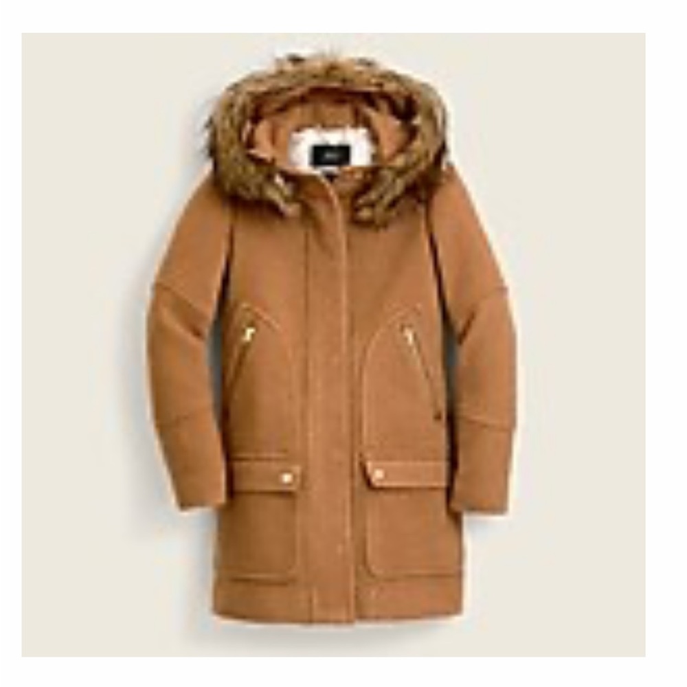 Jcrew coat, camel color, wore once, from non-smoking home